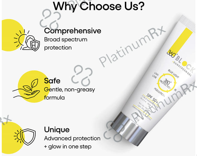 360 Block Sunscreen SPF 50+ PA+++ Gel 50gm