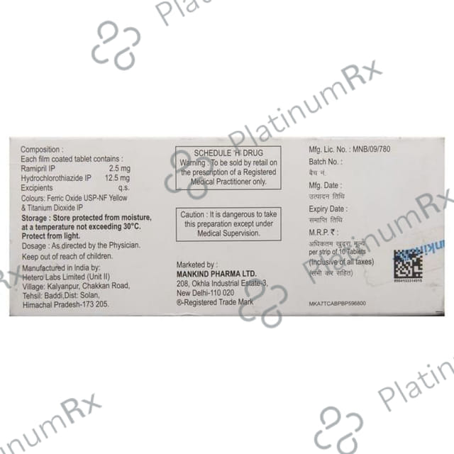 Ramihart H 2.5/12.5mg Tablet 10s