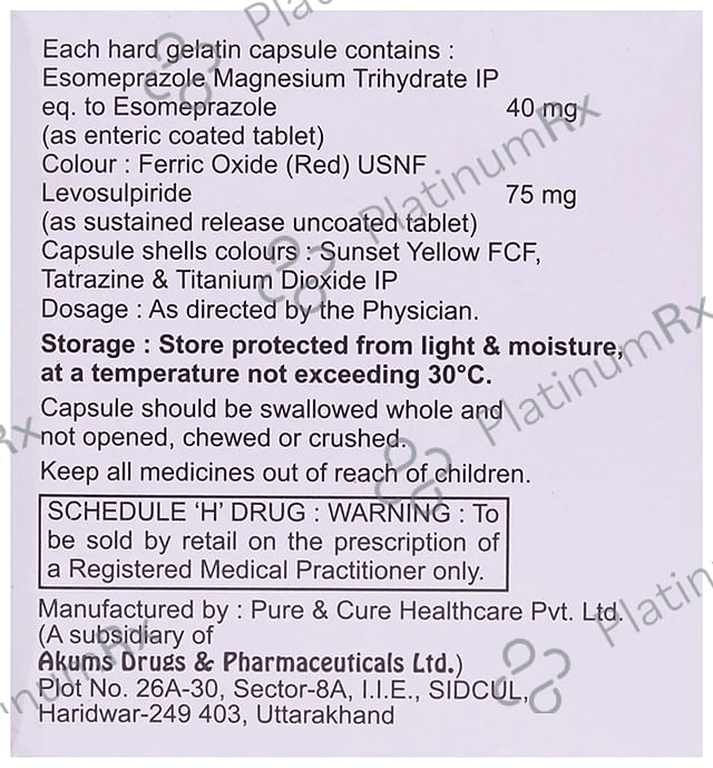 Esogress L 40/50mg Capsule SR 10s