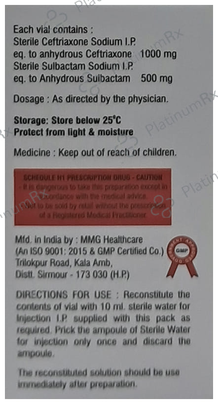 Praxone SB 1.5gm Injection 1s