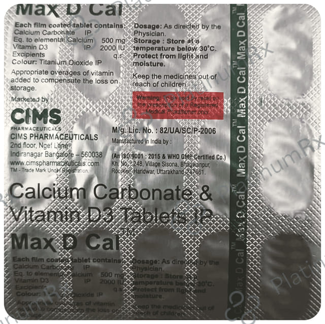 Max D Cal Tablet 15s
