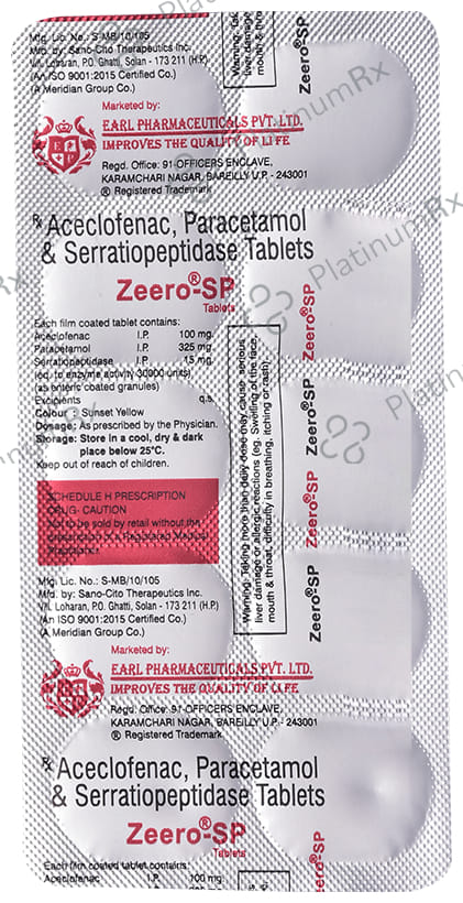 Zeero SP 100mg/325mg/15mg Tablet
