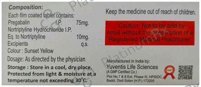 Pregablu NT 10/75mg Tablet 10s