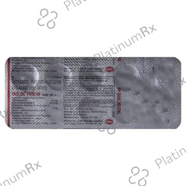 Tazloc Trio 40 5/12.5/40mg Tablet 10s