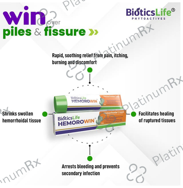 BioticsLife Hemorowin Cream for Piles & Fissure (30gm Each) 2 Tubes