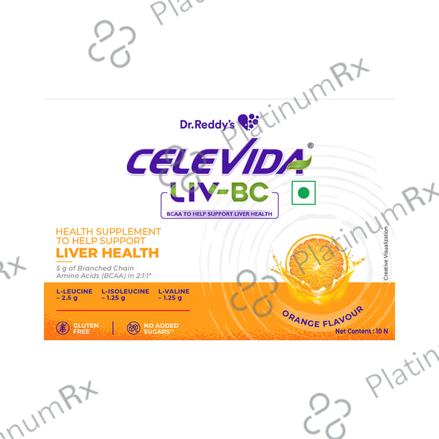 Celevida LIV BC Orange Flavour Sugar Free & Gluten Free Sachet 10X7.5gm