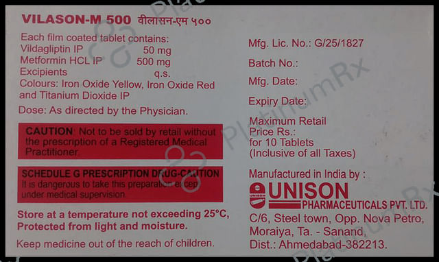 Vilason M 500/50mg Tablet 10s