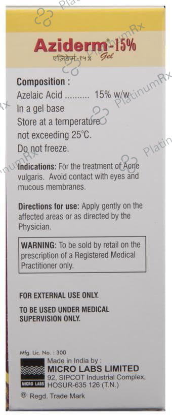Aziderm 15% Gel 15gm