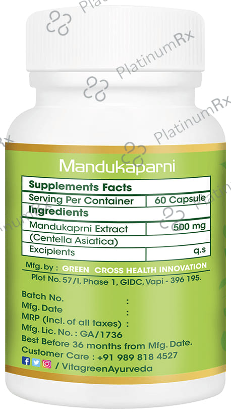 Vitagreen Mandukaparni 500mg Capsule