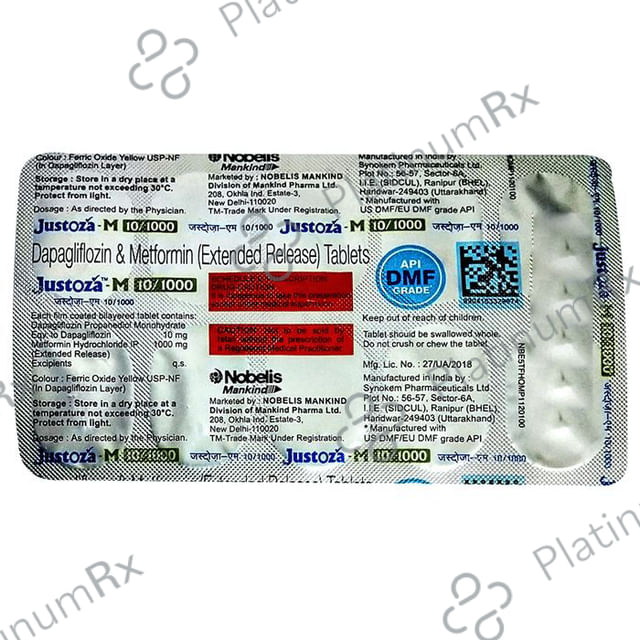 Justoza M 10mg/1000mg Tablet ER 10 Tablet ER