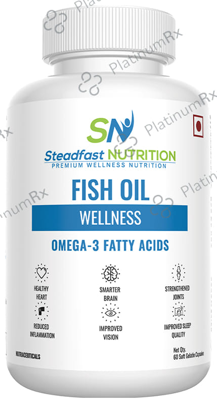 Steadfast Nutrition Fish Oil Wellness Omega 3 Fatty Acids Soft Gelatin Capsule