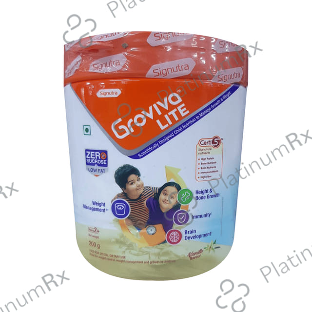 Groviva Lite High Protein Flavour Vanilla Powder 200gm