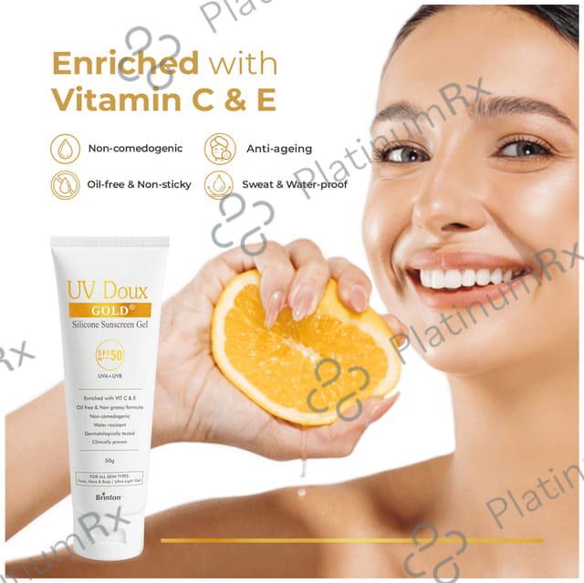 UV Doux Gold Silicone Sunscreen SPF 50 Gel 50gm
