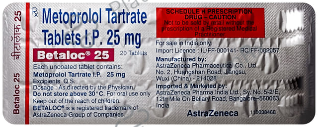Betaloc 25mg Tablet 20s