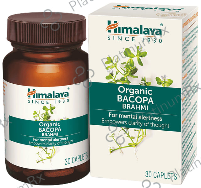 Himalaya Organic Brahmi - Mind Wellness- Improve Alertness - Caplet 30 caplets
