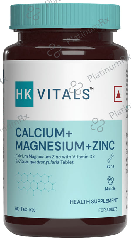 Healthkart HK Vitals Calcium + Magnesium + Zinc - With Vitamin D for Bones & Muscles - Tablet