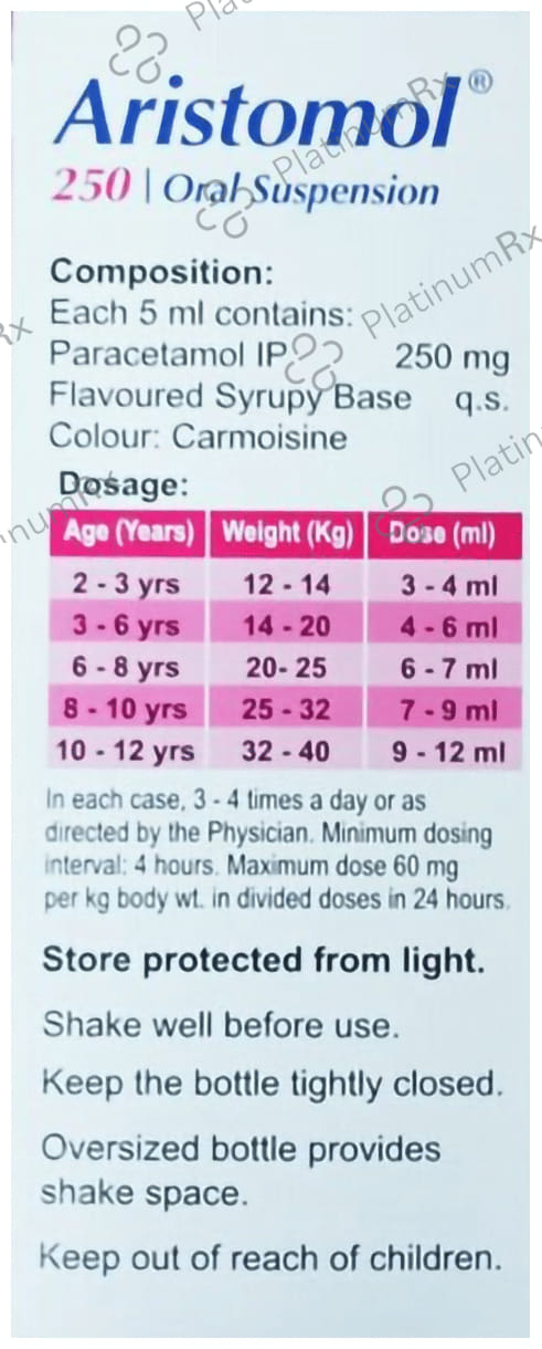 Aristomol 250mg Oral Suspension 60 ml