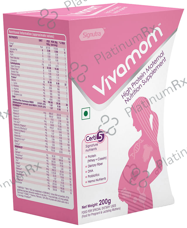 Vivamom High Protein Maternal Nutrition Supplement Kesar Badam Flavour Powder 200gm