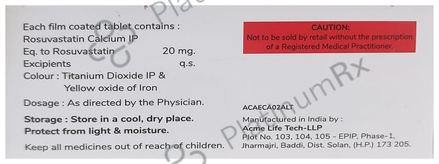 Acmerose 20mg Tablet 10s Acmedix Pharma LLP