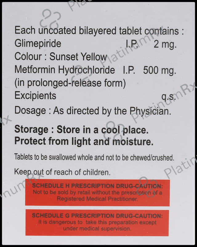 Gride M Forte 2/500mg Tablet PR 10s