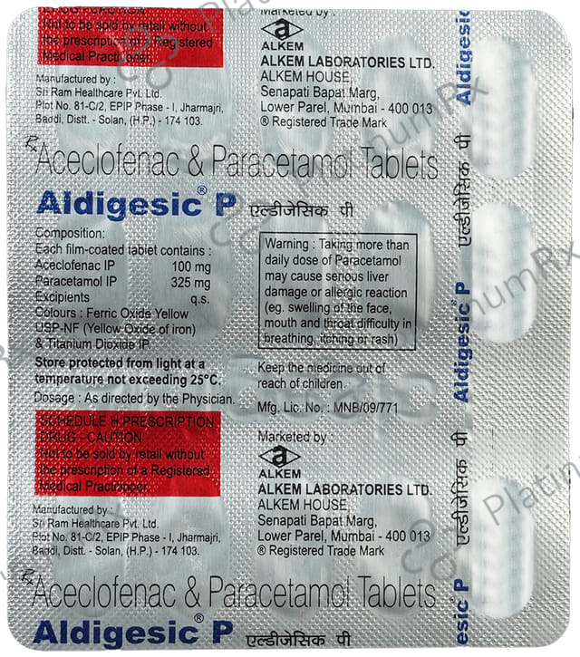 Aldigesic P 100/325mg Tablet 15s