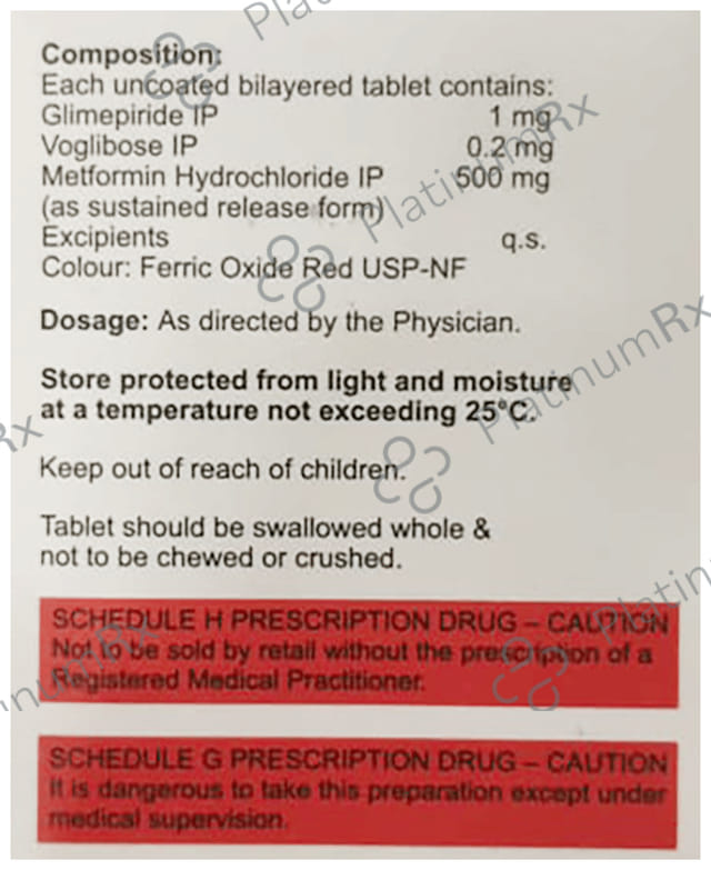 Glymset MV1/500/0.2mg Tablet SR 10s