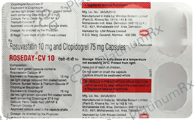 Roseday CV 10/75mg Capsule 10s