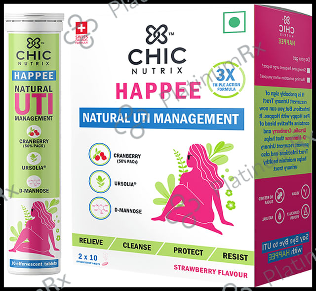 Chicnutrix Happee Natural UTI Management Strawberry Effervescent Tablet