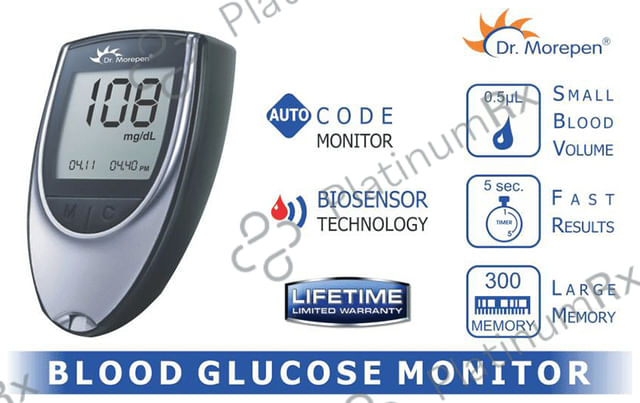 Dr Morepen BG 03 Gluco One Blood Glucose Monitoring System (Only Glucometer) Unit 1s
