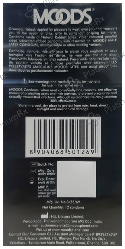 MOODS Ribbed Condom 12s