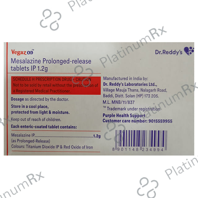 Vegaz OD PR 1200mg Tablet 10s