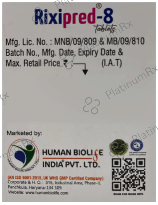 Rixipred 8mg Tablet