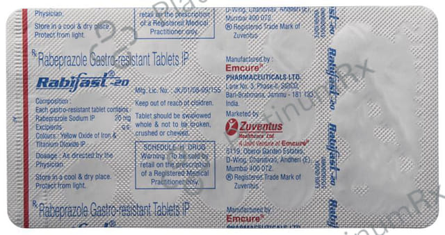 Rabifast 20mg Tablet 15s
