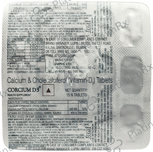 Corcium D3 Tablet 15s