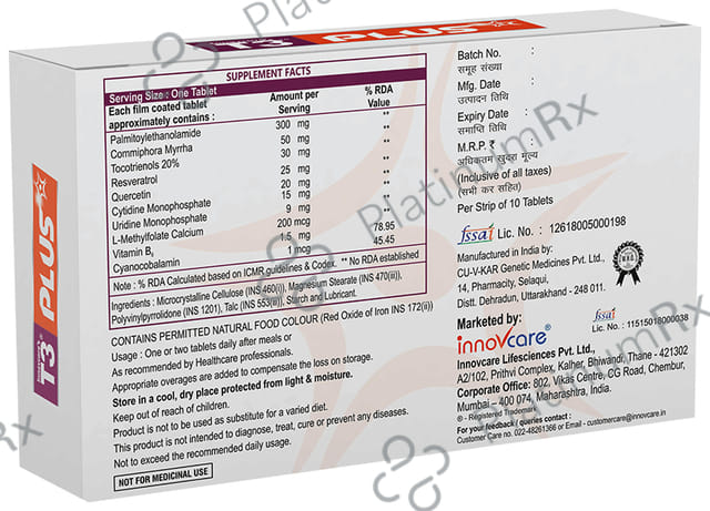 Innovcares T3 Plus Tablet 10s