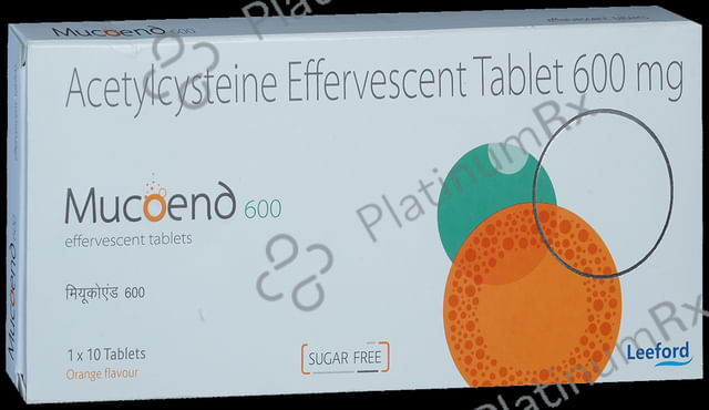 Mucoend 600mg Tablet Orange Sugar Free 10s