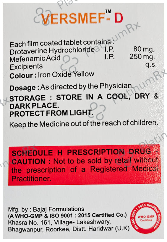 Versmef 80/250mg D Tablet 10s