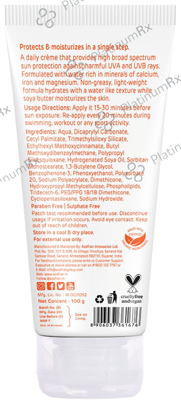 Azafran D Fend SPF 50+ Creme 100gm