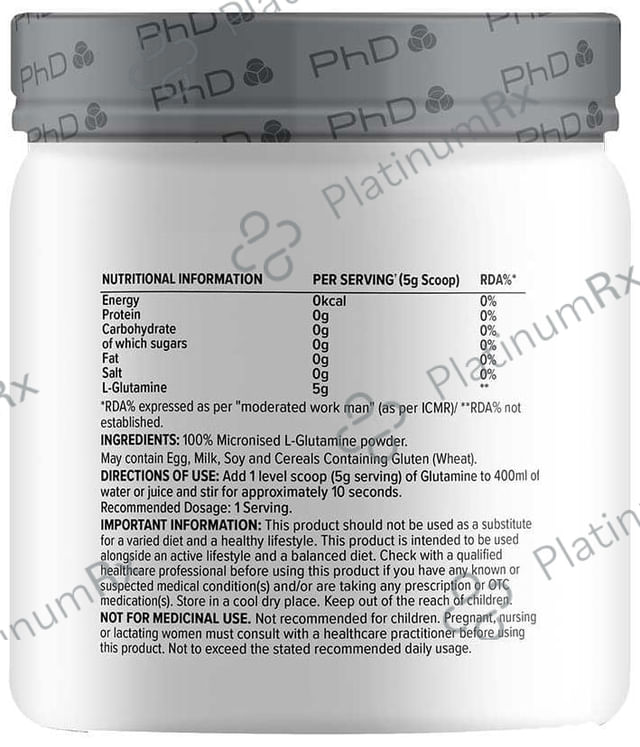 PHD Glutamine Pure Micronised Grade Powder