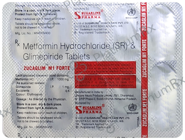 Zucaglim M 1/1000mg Forte Tablet SR 10s