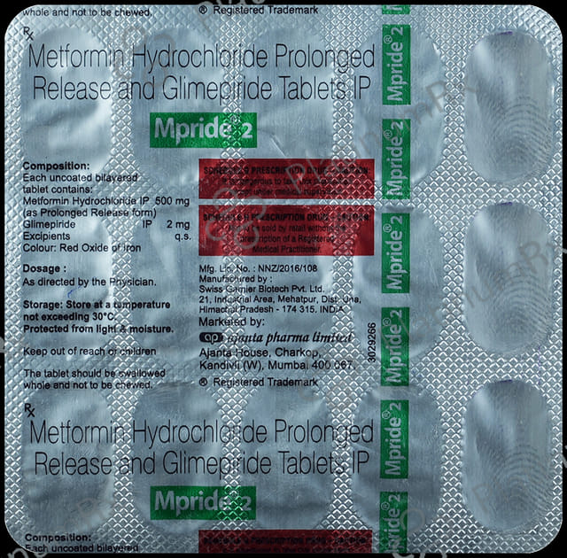 Mpride 2/500mg Tablet PR 15s