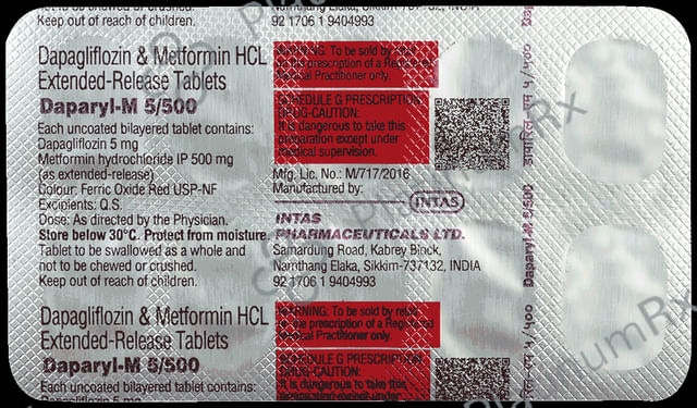 Daparyl M 5/500mg Tablet ER 10s