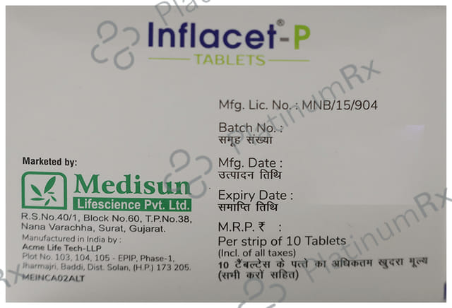 Inflacet 100/325mg P Tablet 10s