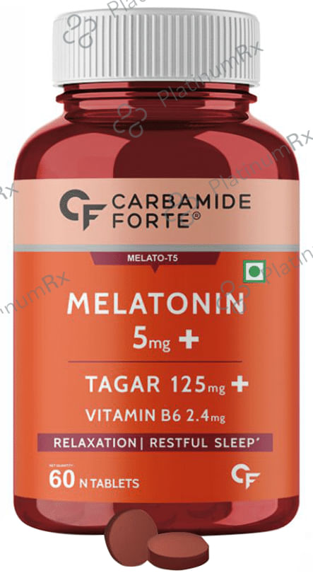 Carbamide Forte Melatonin 5mg+ - With Tagar & Vitamin B6 for Sleep, Relaxation & De-Stress - Tablet