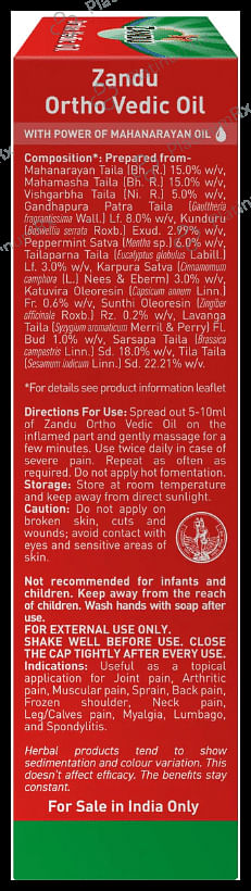 Zandu Ortho Vedic Knee & Joint Pain Oil 60 ml