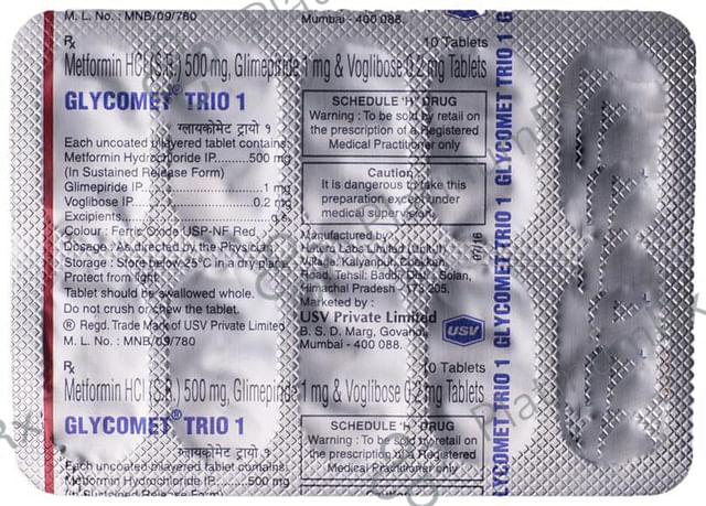 Glycomet Trio 1/500/0.2mg Tablet SR 10s
