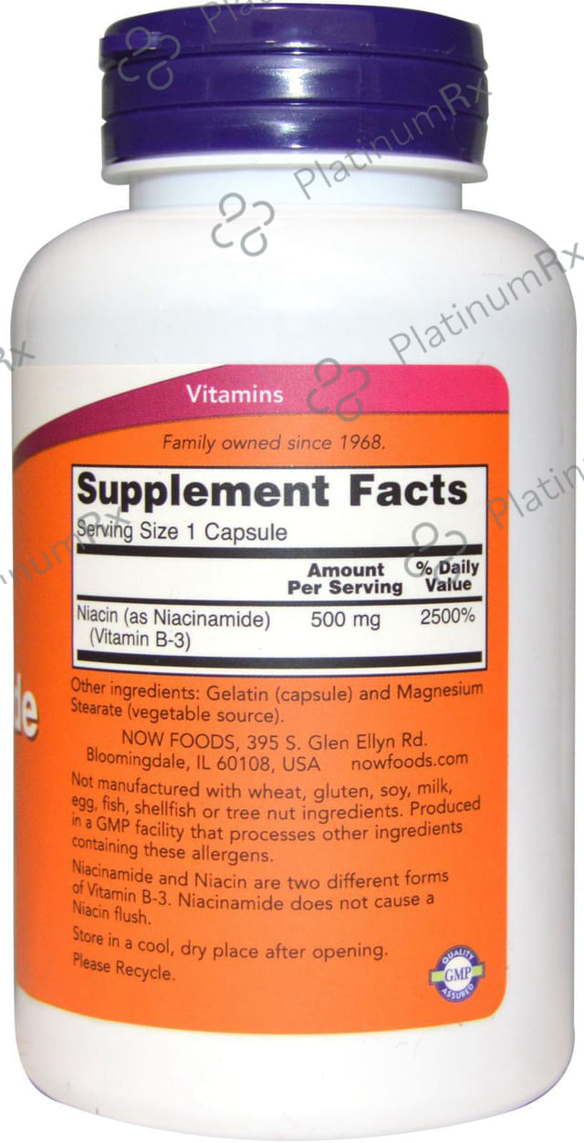 Now Foods Niacinamide 500mg Capsule