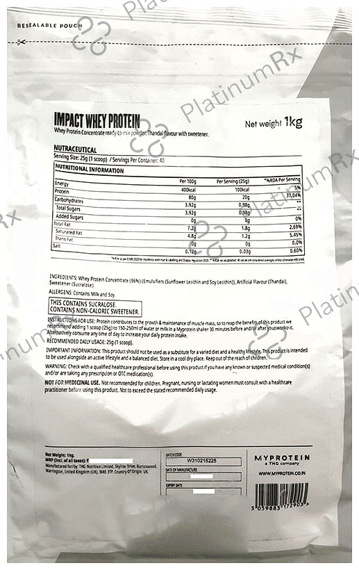 Myprotein Impact Whey Protein Thandai 1 kg