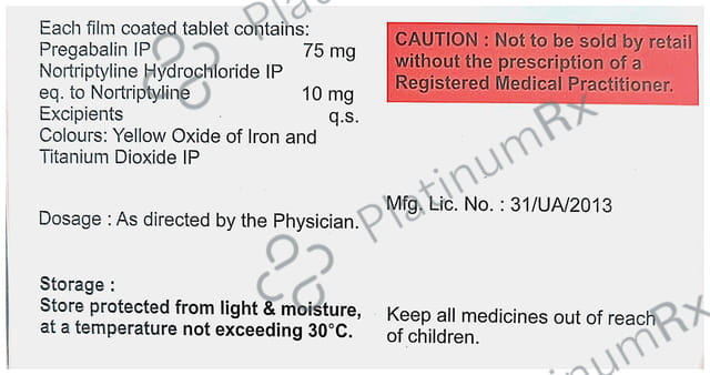 Pregus NT 75mg/10mg Tablet