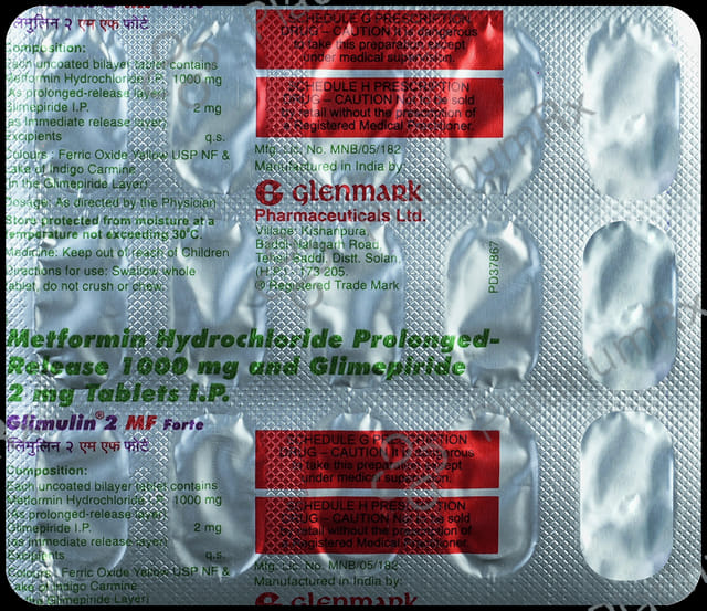 Glimulin 2/1000mg MF Forte Tablet PR 15s